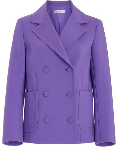 Oscar de la Renta Stretch-wool Jacket - Purple