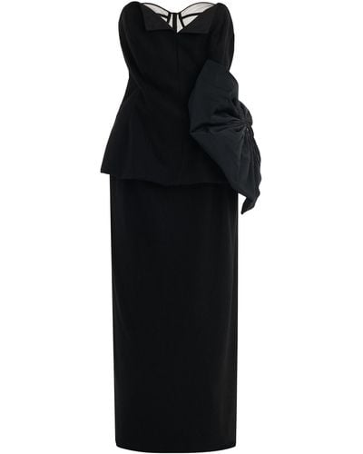 Maison Margiela Strapless Wool Bustier Midi Dress - Black