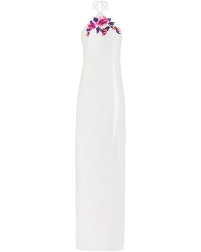Rodarte Bead-embellished Sequined Maxi Dress - White