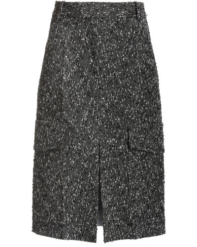 Victoria Beckham Speckled Print Tailored Utility Skirt - Grey