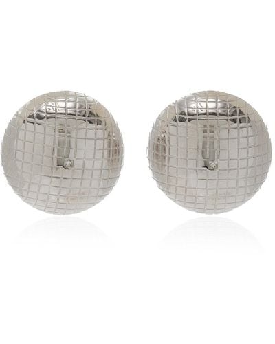 Yvonne Léon Maxi Disco Ball 9k White Gold Diamond Earrings