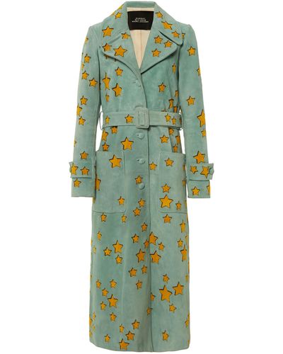 Marc Jacobs Star-inset Suede Trench Coat - Multicolour