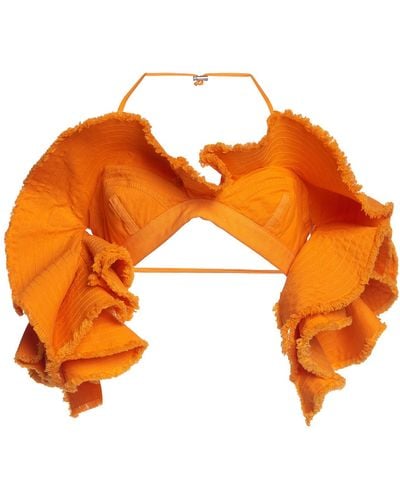 Jacquemus Artichaut Frayed Cotton Bra Top - Orange