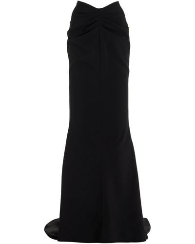 Maticevski Draped Crepe Maxi Skirt - Black