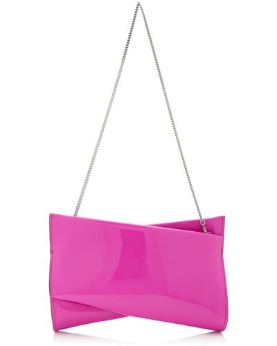 Christian Louboutin Loubitwist Patent Leather Clutch - Pink