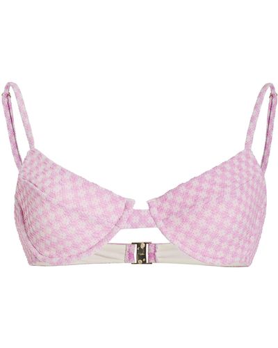 Juillet Exclusive Lulu Gingham Bustier Bikini Top - Pink