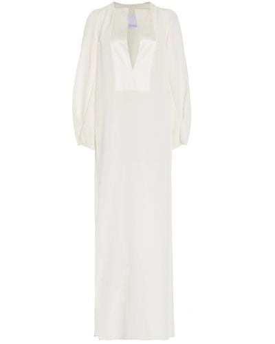 Bevza Sorochka Silk Tunic Dress - White