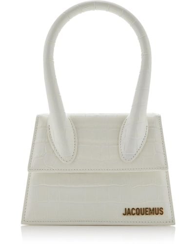 Jacquemus Le Chiquito Moyen Croc-effect Leather Bag - Gray