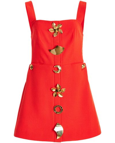Harbison Quantum Embellished Twill Mini Dress - Red