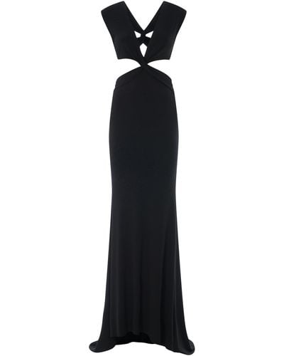 Ralph Lauren Cutout Jersey Maxi Dress - Black