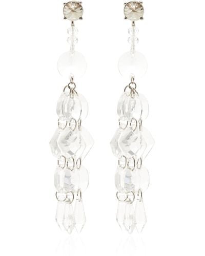 Oscar de la Renta Chandelier Crystal Drop Earrings - White