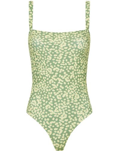 Matteau The Square Printed One-piece Swimsuit - Green