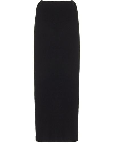 ÉTERNE Emma Ribbed-knit Cotton Jersey Maxi Skirt - Black