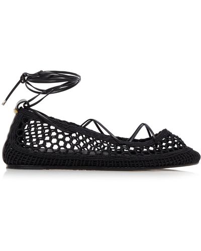 Isabel Marant Belina Lace-up Knit Ballet Flats - Black