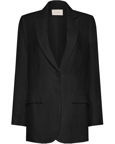 St. Agni Carter Tailored Wool-blend Blazer - Black