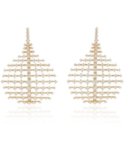 Fernando Jorge Small Disco 18k Gold Diamond Earrings - White