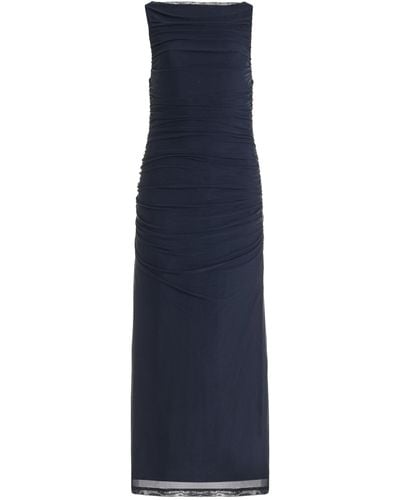 Significant Other Saria Ruched Knit-jersey Midi Dress - Blue