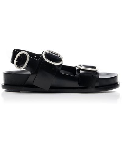 Jil Sander Buckle-detailed Leather Sandals - Black