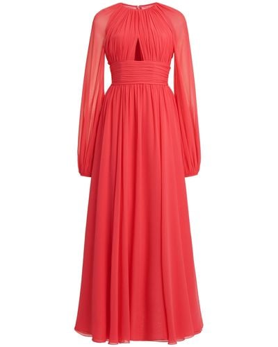 Giambattista Valli Cut-out Chiffon Midi Dress - Red