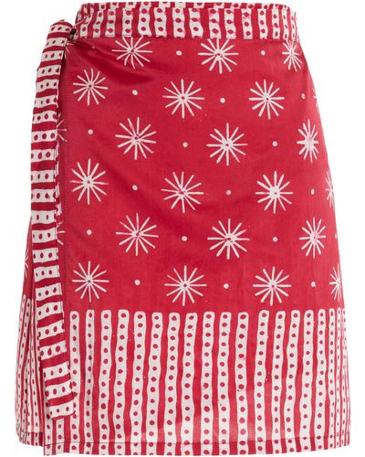 Cloe Cassandro Tilly Cotton-silk Mini Dress - Red