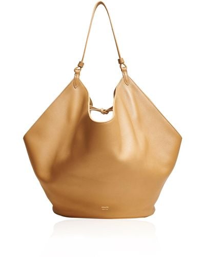 Khaite Lotus Medium Leather Bag - Natural