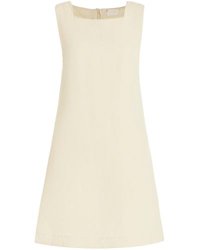Posse Exclusive Emma Linen-blend Mini Shift Dress - Natural