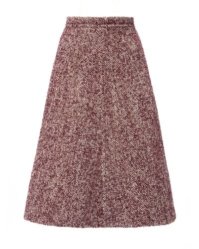 Miu Miu Bouclé-tweed Skirt - Purple