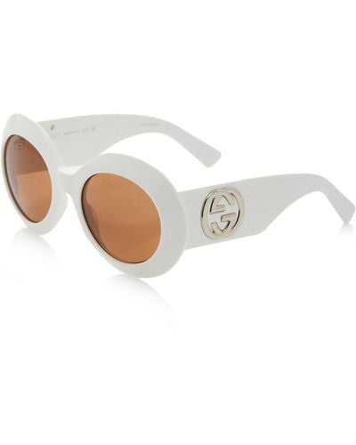 Gucci Oversized Round-frame Acetate Sunglasses - White