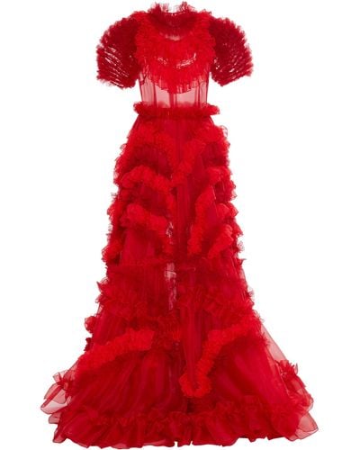 Dolce & Gabbana Silk Organza Dress - Red