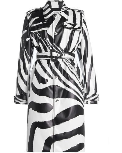 Bottega Veneta Zebra-print Rubber-coated Coat - Black