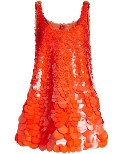 Oscar de la Renta Paillette-sequined Mini Dress - Red