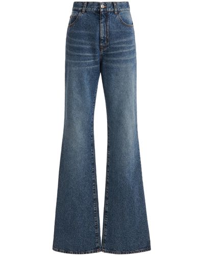 Chloé Mid-rise Cotton-hemp Bootcut Jeans - Blue