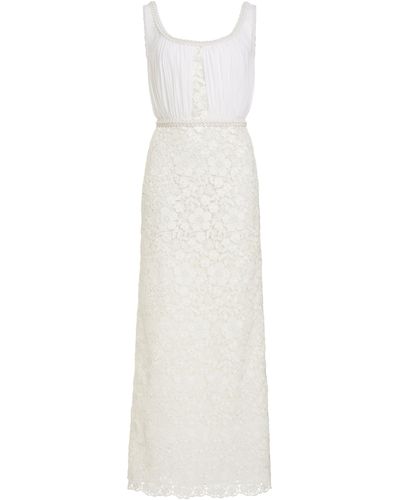 Giambattista Valli Floral Macrame Maxi Dress - White