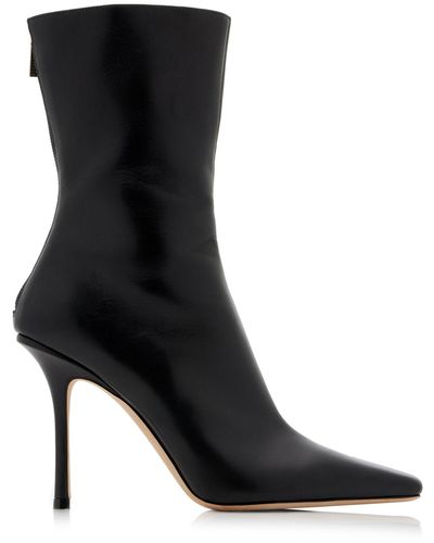 Jimmy Choo Agathe Leather Ankle Boots - Black