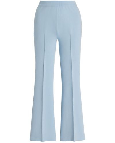High Sport Exclusive Kick Flared Stretch-cotton Knit Trousers - Blue