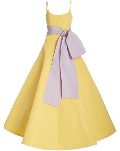 Carolina Herrera Sash-detailed Silk Ball Gown - Yellow