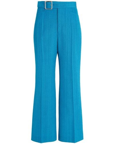 Jil Sander Cropped Straight-leg Trousers - Blue