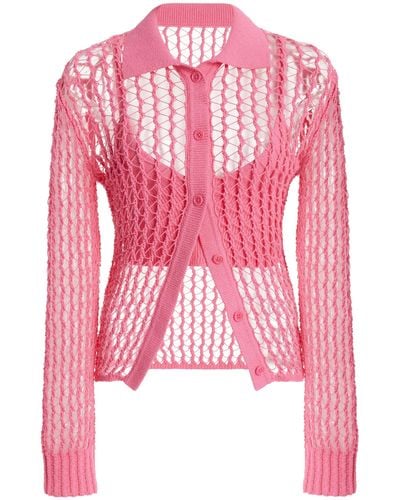 Jonathan Simkhai Exclusive Luza Crocheted Cotton-blend Cardigan - Pink