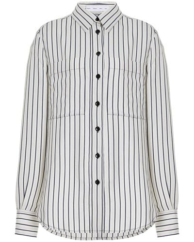 Proenza Schouler Eliana Striped Poplin Shirt - White