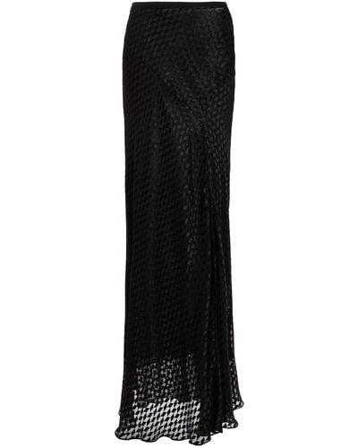 Isabel Marant Katae Draped Jacquard Maxi Skirt - Black