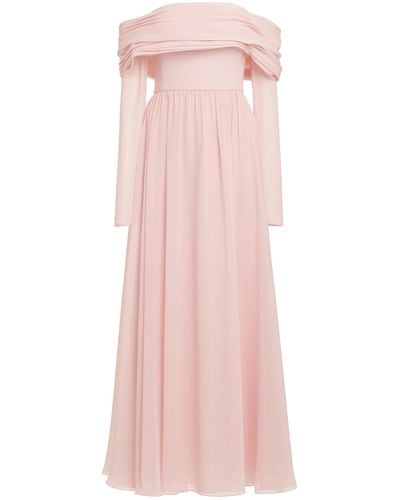 Giambattista Valli Georgette Off-the-shoulder Midi Dress - Pink