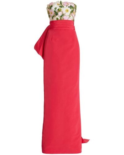 Oscar de la Renta Strapless Embroidered Gown