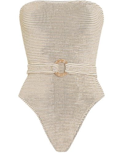 Bondeye X Georgia Fowler Fane Belted One-piece Swimsuit - Natural