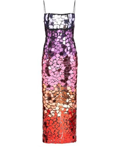Rachel Gilbert Alexi Mirror-embellished Organza Gown - Multicolour