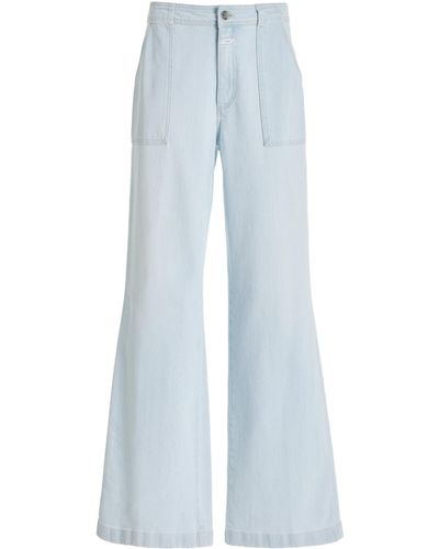 Closed Aria Stretch-cotton Pants - Blue
