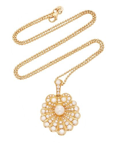 Anita Ko Oyster 18k Gold, Diamond And Pearl Necklace - Metallic