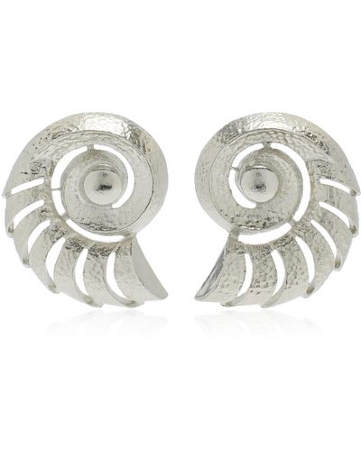 Ben-Amun Exclusive Summer Silver-tone Shell Earrings - Metallic