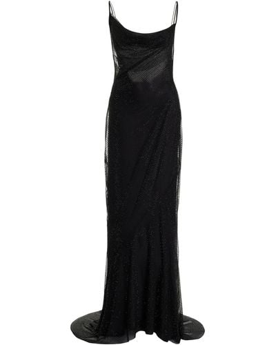Philosophy Di Lorenzo Serafini Embellished Sheer Chiffon Maxi Dress - Black