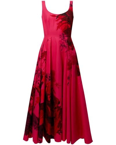 Erdem Floral Cotton Maxi Dress - Red