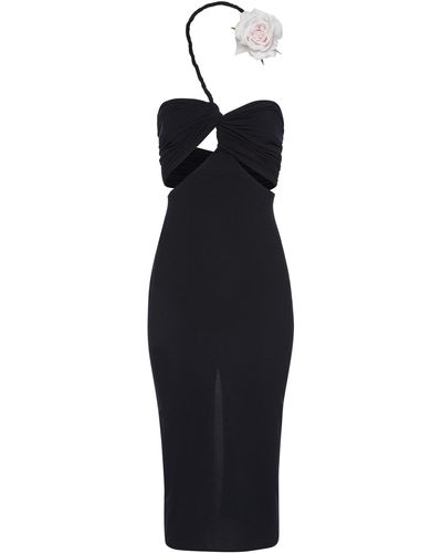 Magda Butrym Asymmetrical Cutout Midi Dress - Black